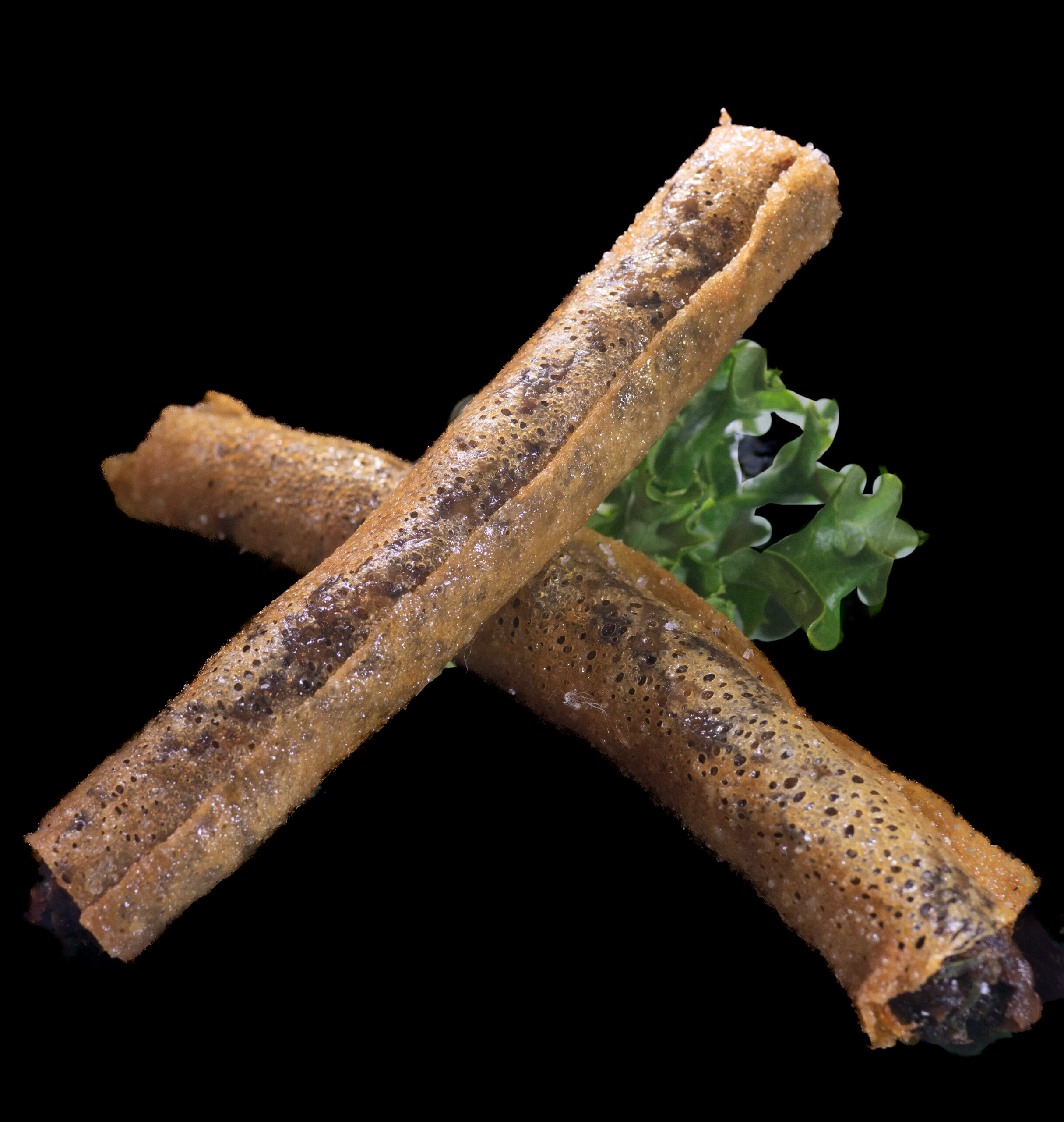 Mushroom cigarettes appetizer