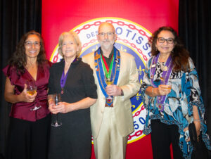 Leila Carpio, Dame de la Chaîne Susan Rees, Vice Conseiller Gastronomique Mark Lewonowski, and Dame de la Chaîne Lilian Carpio (Photo by Allan Kam)