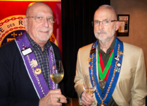 Chevalier Leslie Fleischer and Vice Conseiller Gastronomique Mark Lewonowski (Photo by Allan Kam)